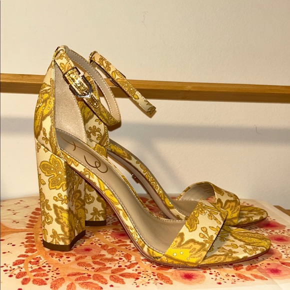 Sam Edelman Yaro Tumeric Multi Patterned Heels Size 6.5 - Picture 5 of 7